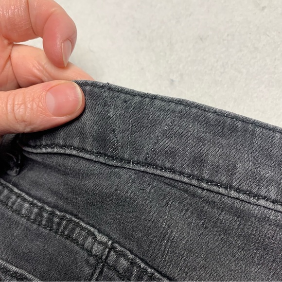 Free People Fishnet Patch Skinny Jean Button Fly Washed Out Black size 30 - Picture 11 of 16